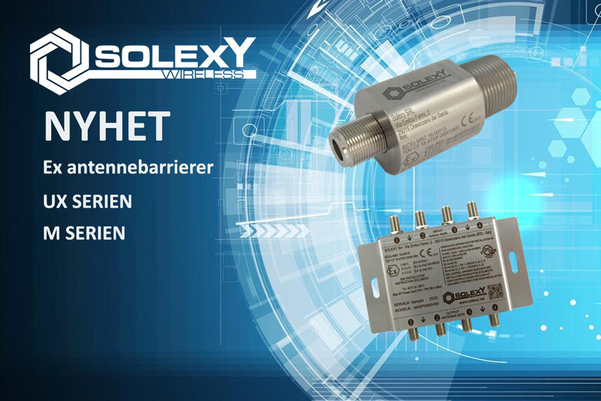 Solexy er spesialister på kommunikasjon i eksplosjonsfarlige områder! De leverer et bredt spekter av produkter innen RF, radio og trådløs kommunikasjon med Ex-sertifisering.

